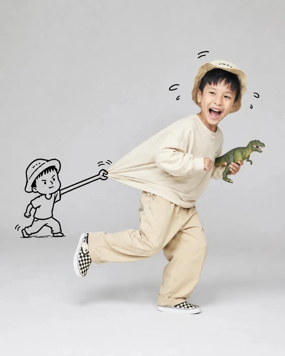 playful-child-portrait with doodle