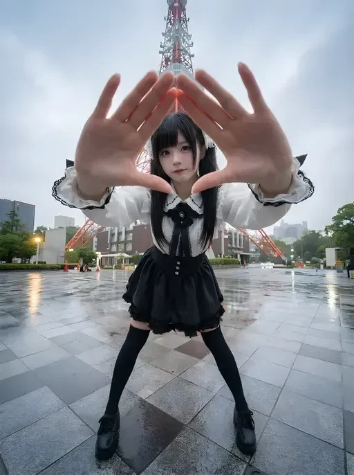 tokyo Tower Fisheye Street Style