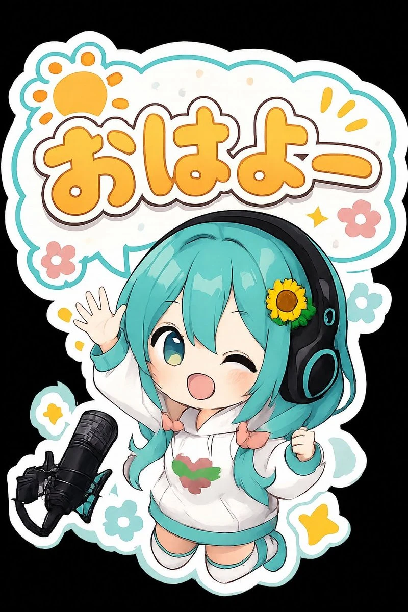Cute Chibi Anime Morning Greeting Sticker