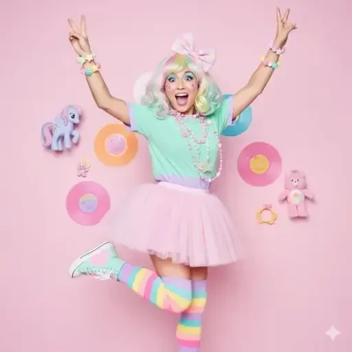 80s retro fairy kei studio portrait
