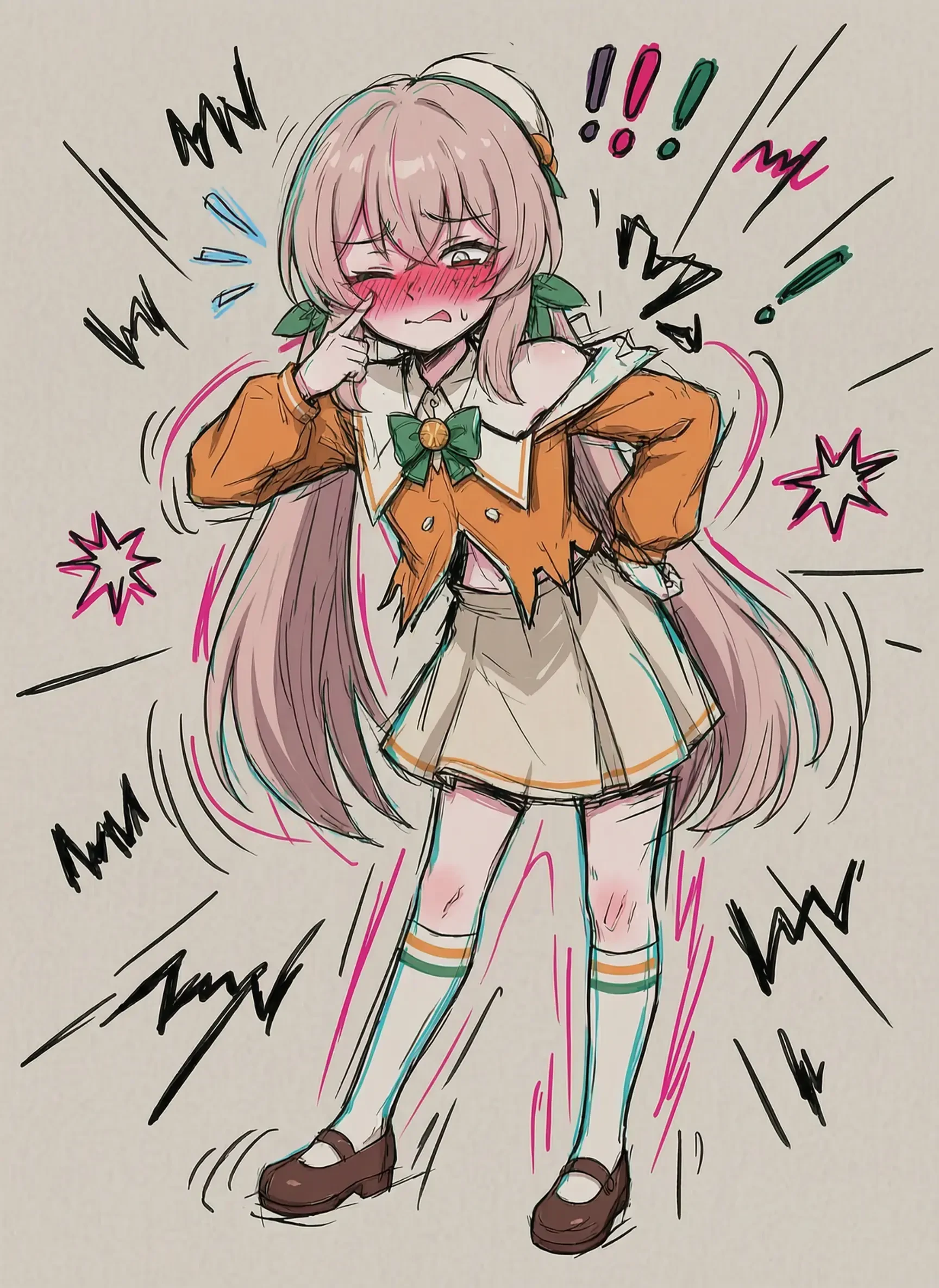 expressive anime sketch doodle style