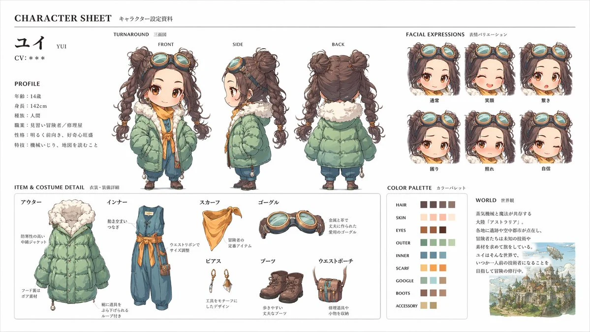 Professional Character Concept Sheet