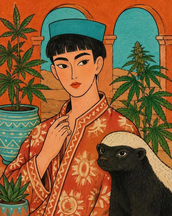 folk fashion gouache illustration