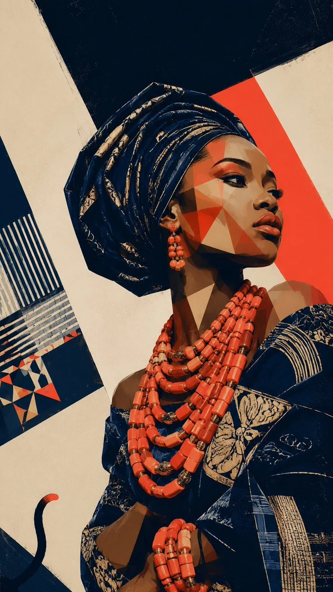 afrofuturist yoruba royal portrait