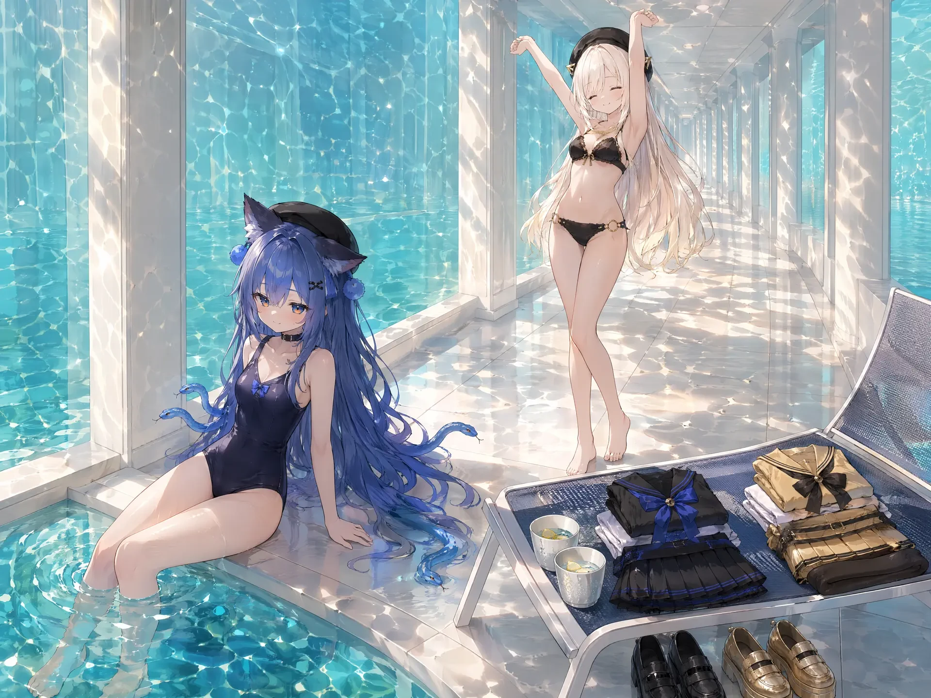 Poolcore Infinite Corridor Anime Illustration