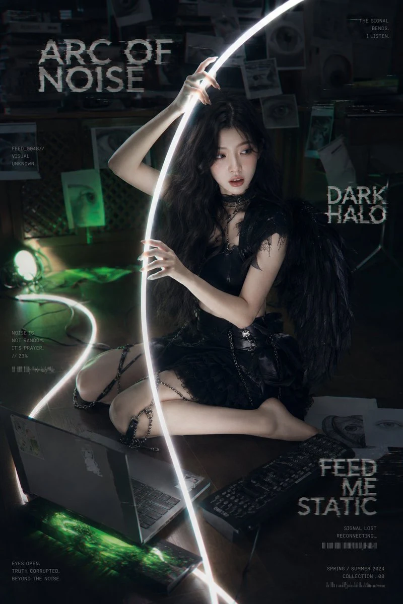 Dark Cyber-Goth Fashion Editorial Poster