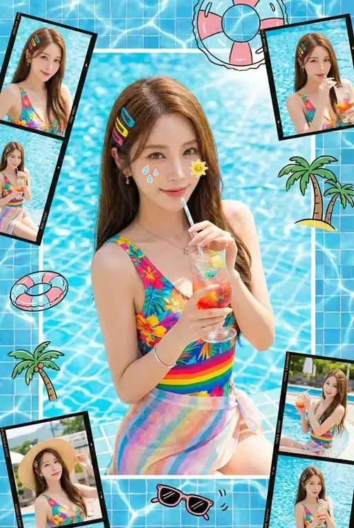 summer dopamine aesthetic photo collage
